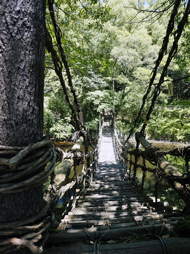 徳島県祖谷の「かずら橋」を模倣したつり橋